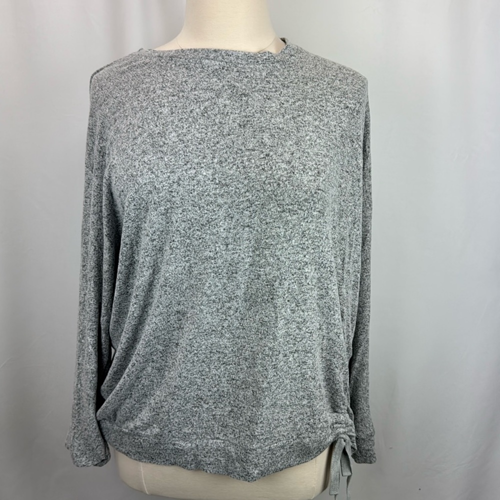Market & Spruce gray tie detail lightweight sweater 3X